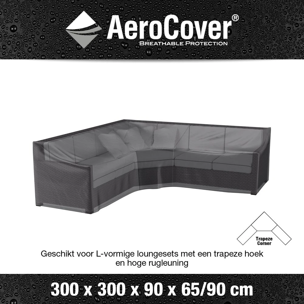 AeroCover Loungesethoes Hoekset Trapeze 300 X 300 X 65/90 Cm 3 AeroCover Loungesethoes Hoekset Trapeze 300 X 300 X 65/90 Cm - Afbeelding 3